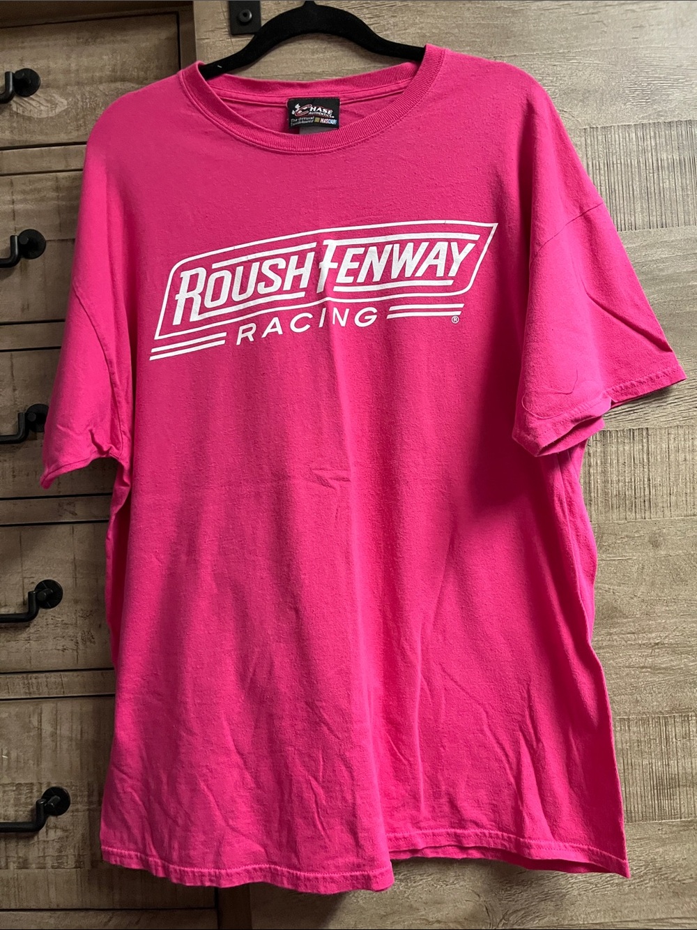 Chase Authentics Hot Pink Roush Fenway Racing Logo Tee